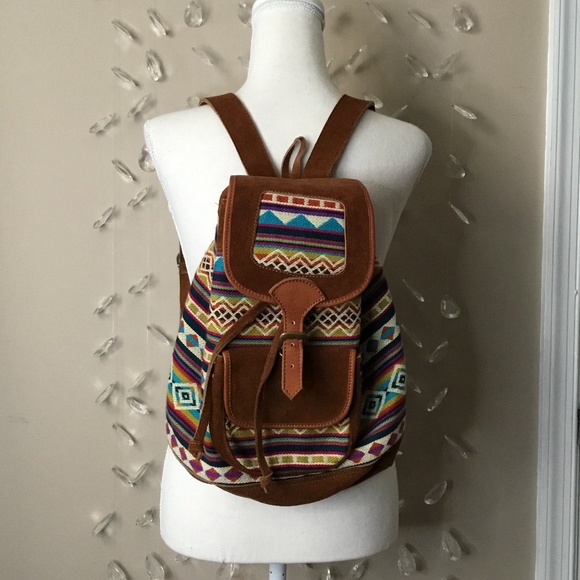 Farache Handbags - Farache Leather Suede Western Boho Backpack